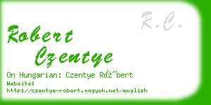 robert czentye business card